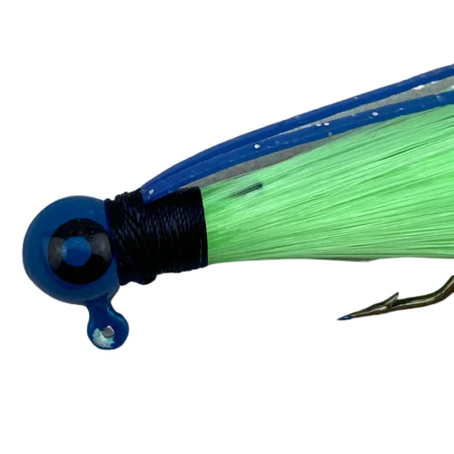 Paps Hair Jig 5 Pack Blue Head Green Tail 1/16 oz - Image 2