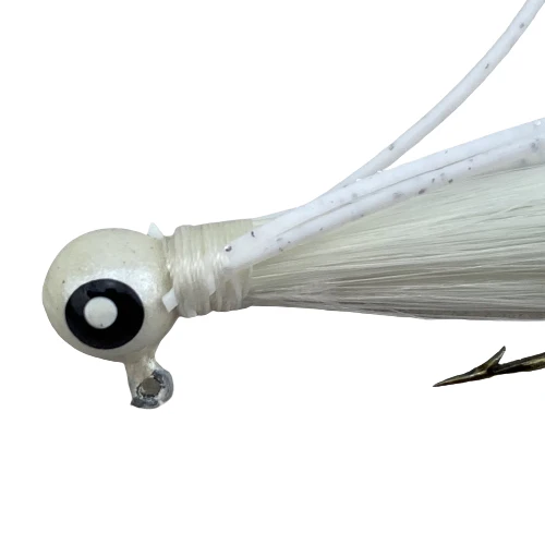Paps Hair Jig 5 Pack White Head White Tail 1/16 Ounce - Image 2
