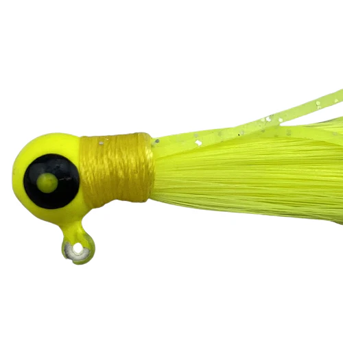 Paps Hair Jig 5 Pack Yellow Head Yellow Tail 1/16 Ounce - Image 2