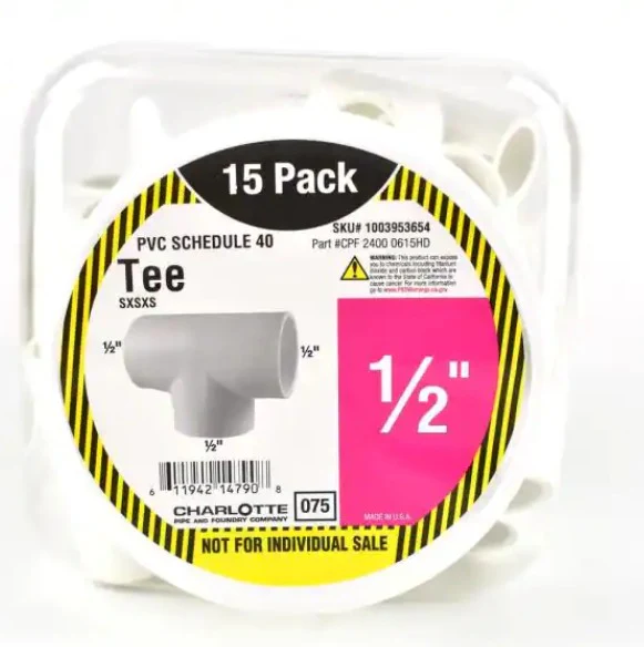 1/2 in. PVC Tee S x S x S Pro Pack (15-Pack) - Image 2