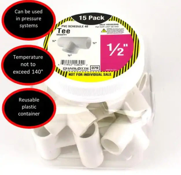 1/2 in. PVC Tee S x S x S Pro Pack (15-Pack) - Image 3