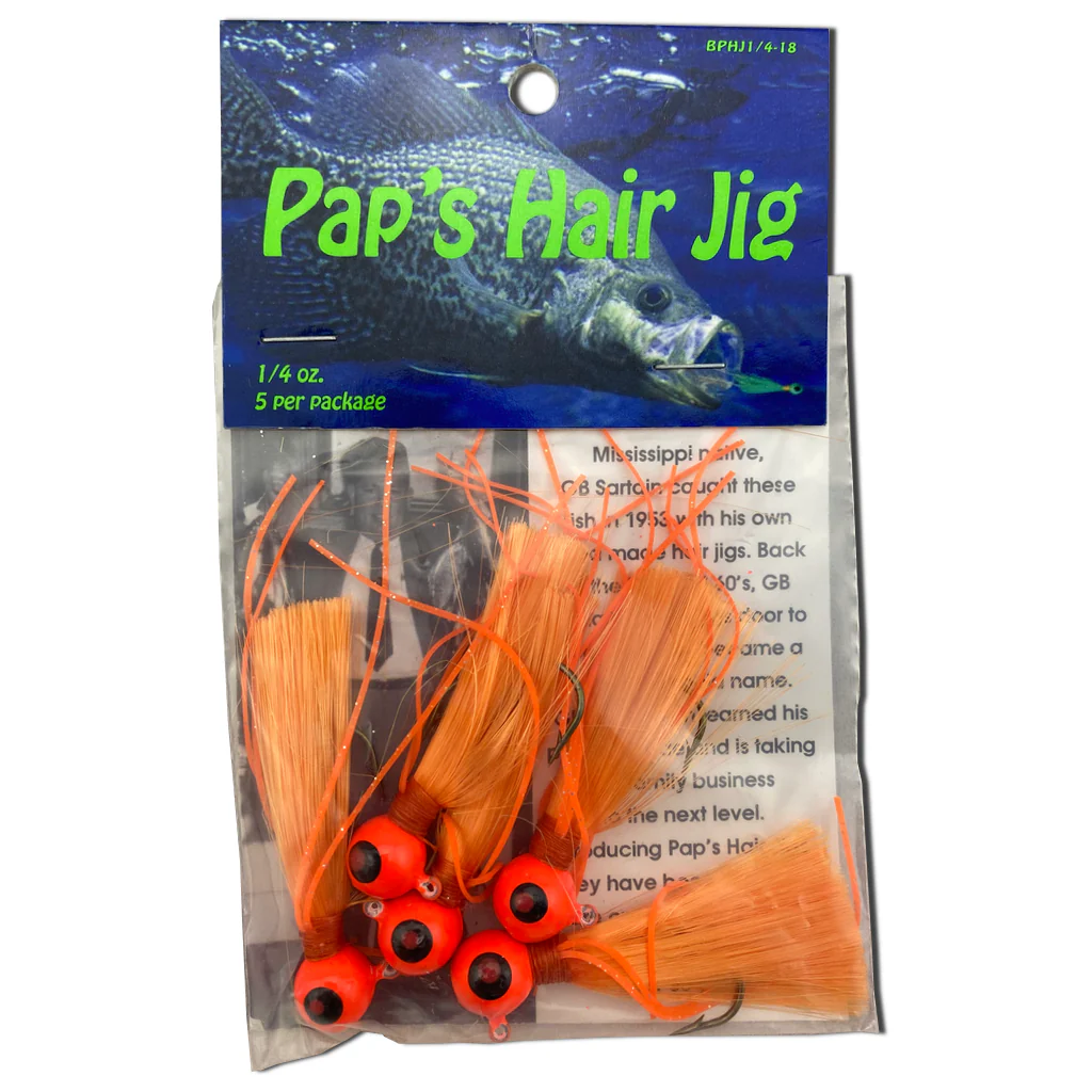 Paps Hair Jig 5 Pack Orange Head Orange Tail