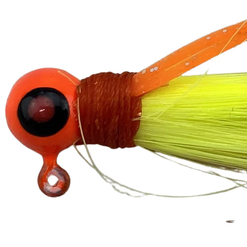 Paps Hair Jig 5 Pack Orange Head Yellow Tail - Image 2