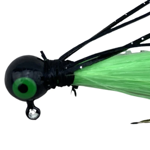 Paps Hair Jig 5 Pack Black Head Green Tail - Image 2