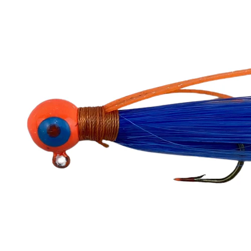Paps Hair Jig 5 Pack Orange Head Blue Tail - Image 2