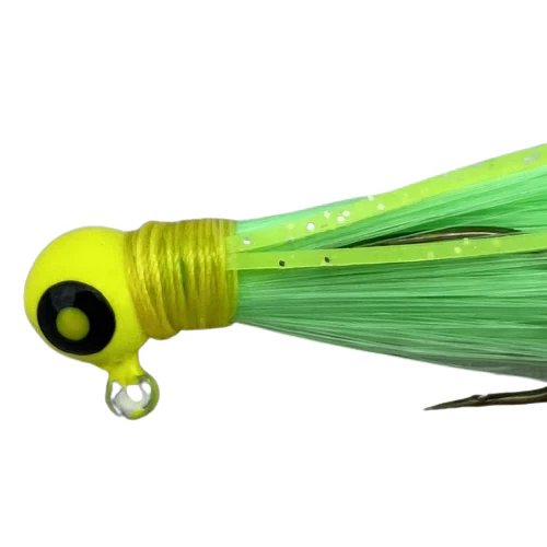 Paps Hair Jig 5 Pack Yellow Head Green Tail - Image 2