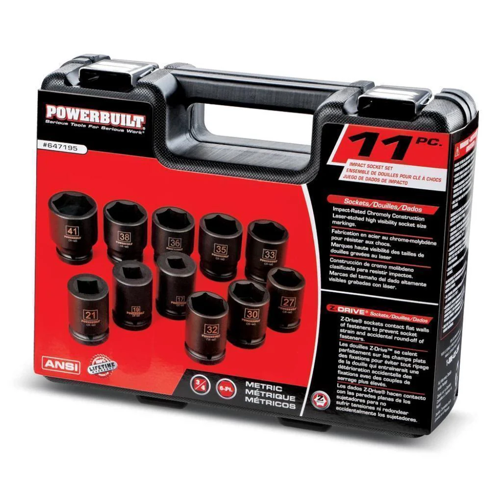 Powerbuilt 11 Piece Impact Metric Socket Set