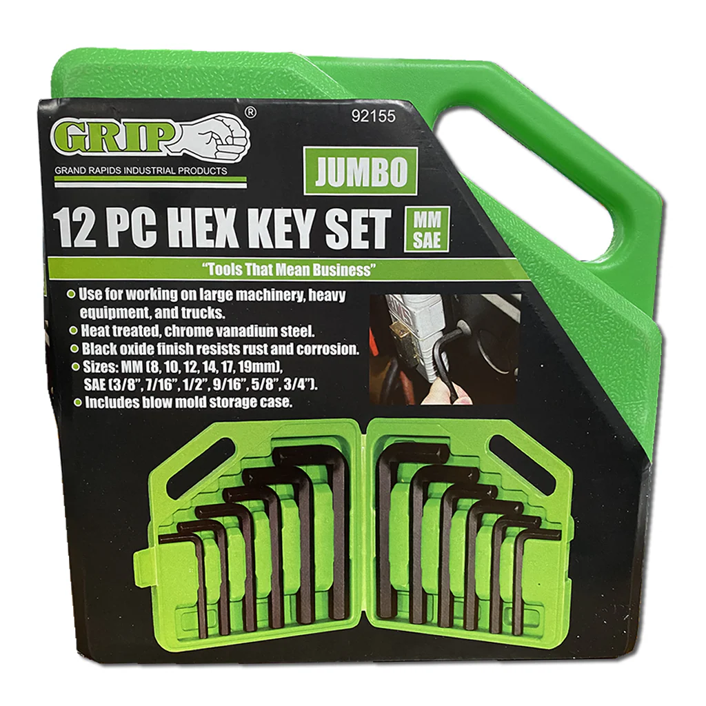12 Piece Jumbo Hex Key Set MM SAE - Image 2