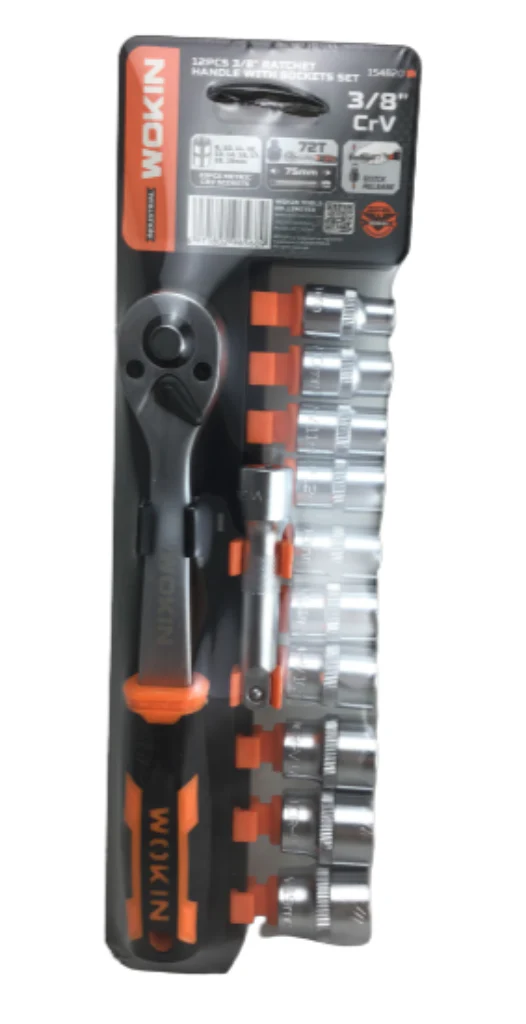 Wokin 12Pcs 3/8 In Ratchet Handle With Sockets Set - Image 3