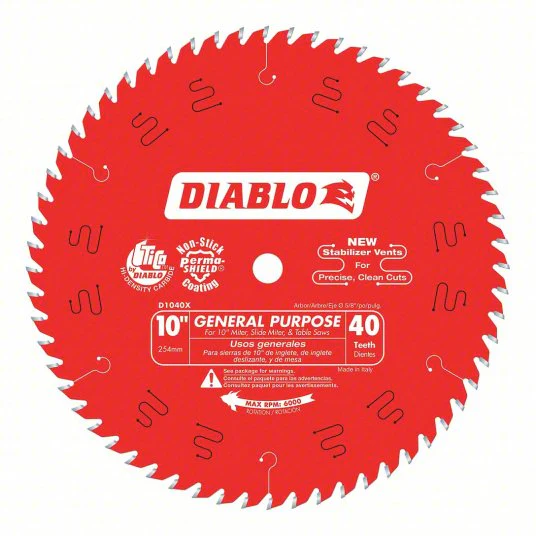 2 pk Diablo 10" x 40 Tooth General Purpose Circular Saw Blade