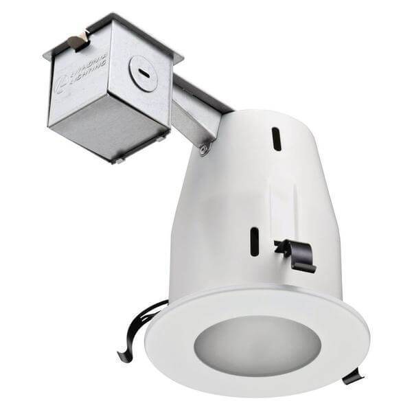 Lithonia Lighting 4 inch Matte White GU10 Glass Recessed Shower Kit Damaged Box