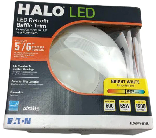 Halo 5 inch 6 inch White Integrated LED Recessed Retrofit Baffle Trim LED Module Damaged Box - Image 2