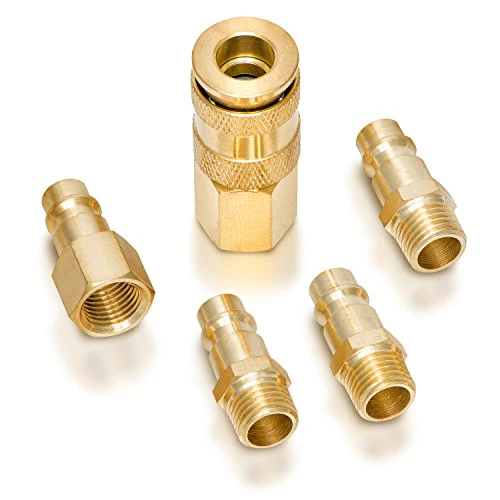 Neiko 5pc Hi Flo Brass Coupler Set
