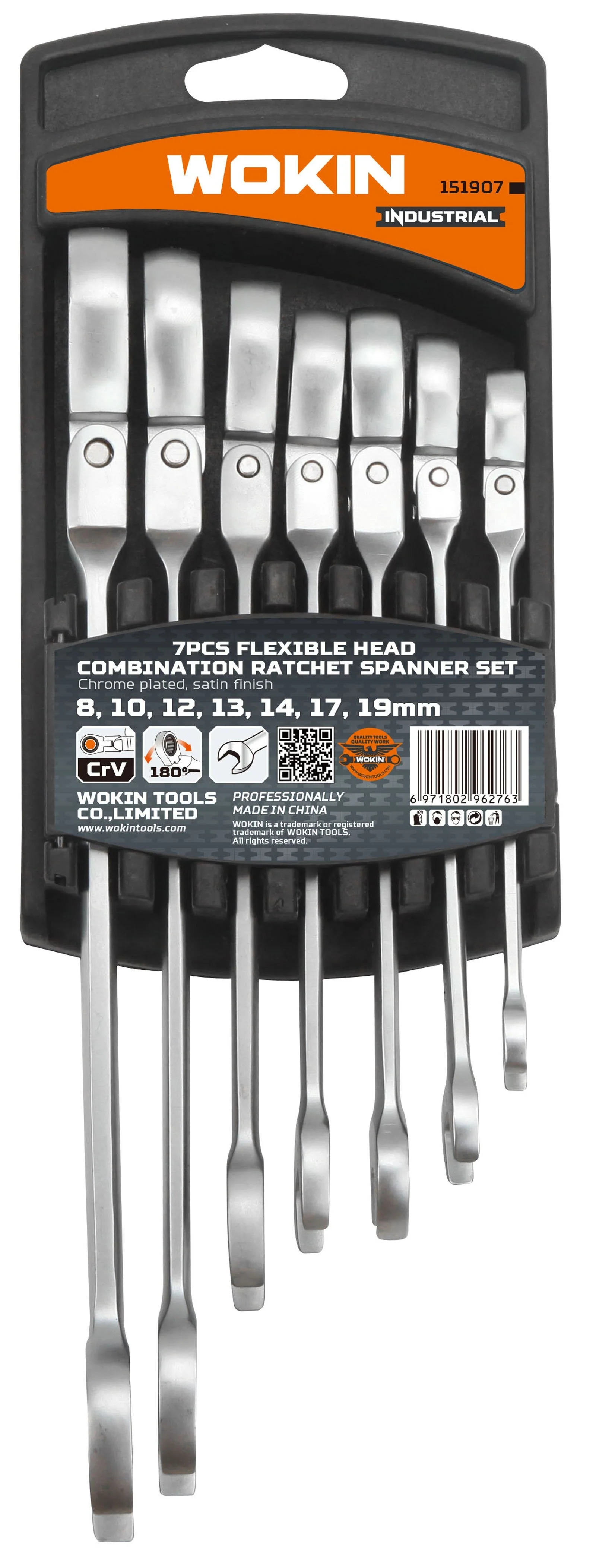 Wokin 7 Pieces Flex-Head Ratcheting Wrench Set - Image 2