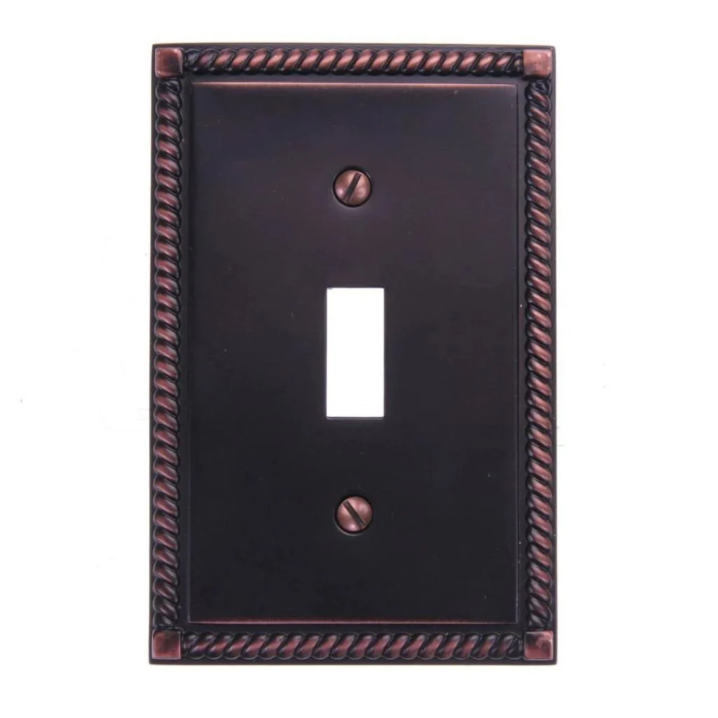 Amerelle Georgian 1 Toggle Wall Plate Aged Bronze Damaged Box