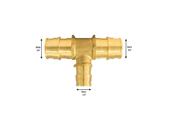Apollo 3/4 in. x 3/4 in. x 1/2 in. Brass PEX-A Expansion Barb Reducing Tee (5-Pack) DAMAGED BOX - Image 3