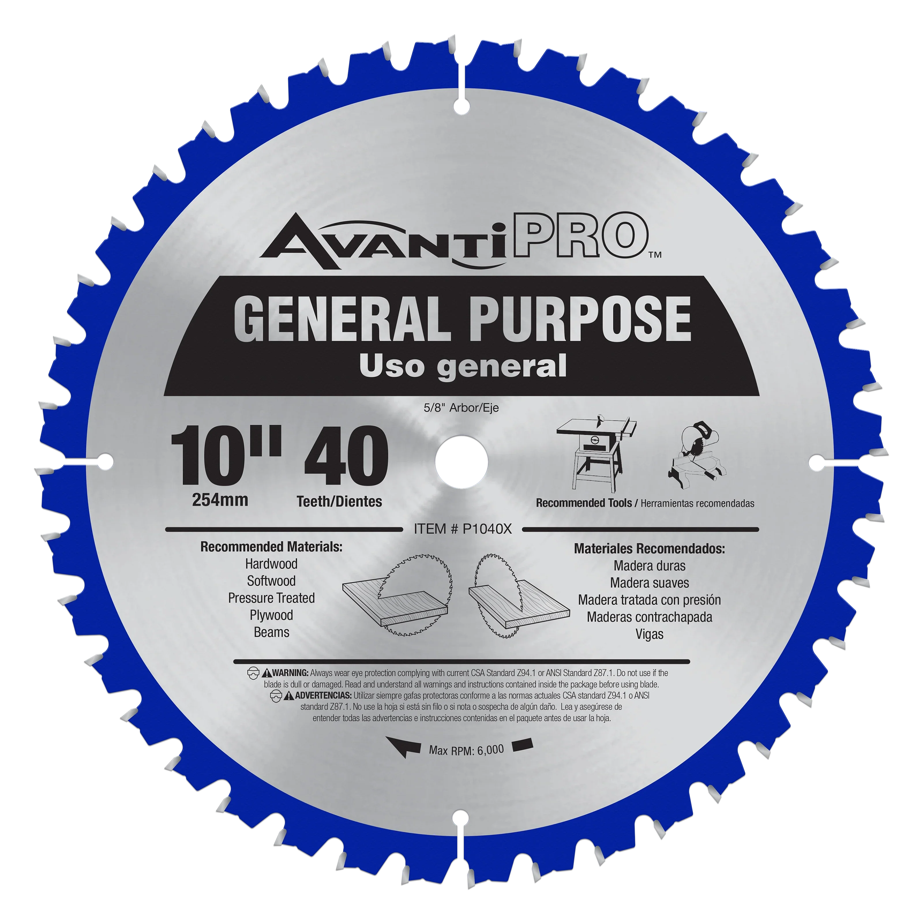 AvantiPRO P1040X Avanti Pro 10" X 40T General Purpose