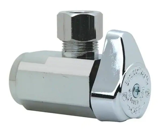 BrassCraft 1/2 in. FIP Inlet x 3/8 in. Compression Outlet 1/4-Turn Angle Valve *DAMAGED BOX*