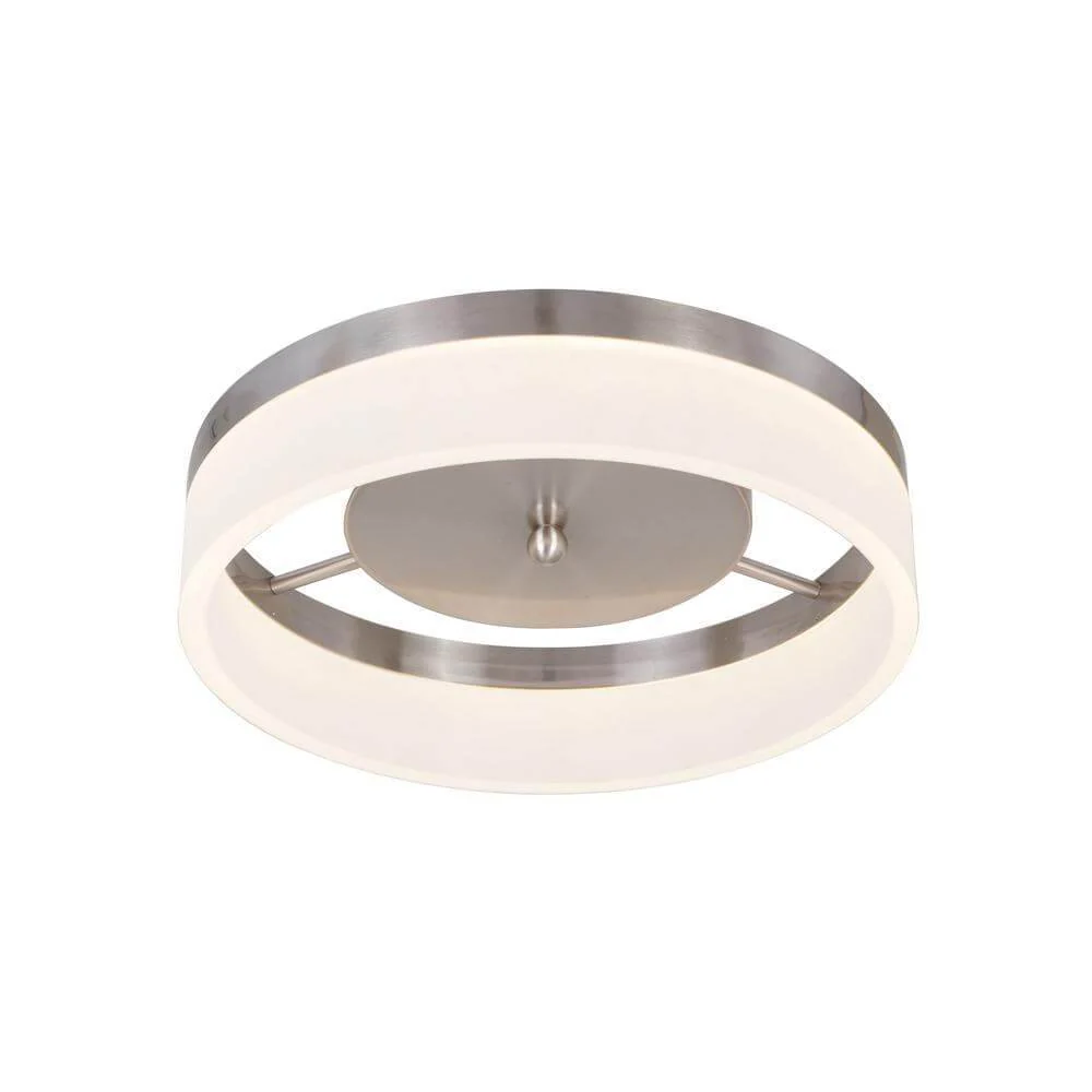 Brushed nickel integrated LED ceiling flush mount damaged box