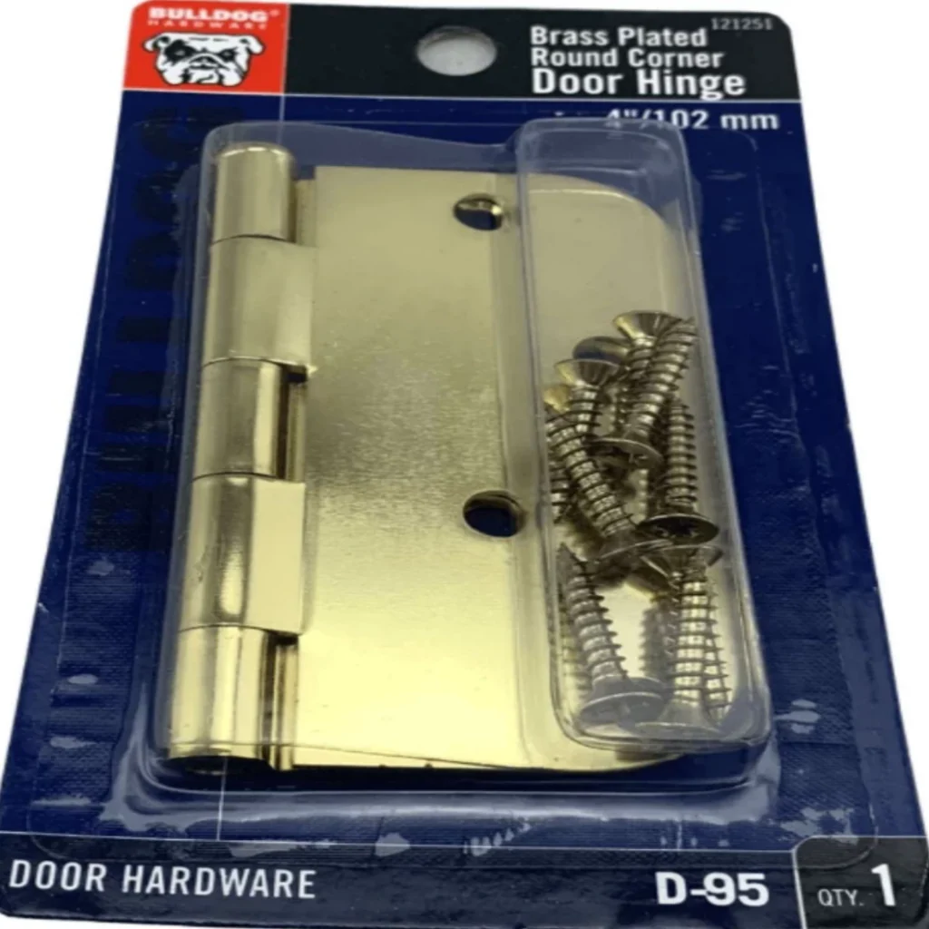 Bulldog Hardware Brass Plated 4inch Round Corner Door Hinge