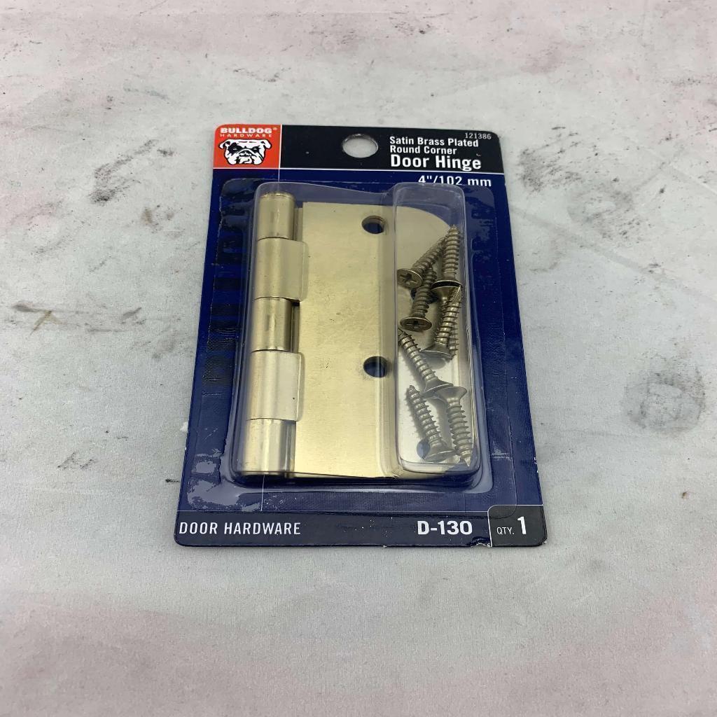 Bulldog Hardware Satin Brass Plated 4inch Round Corner Door Hinge - Image 2