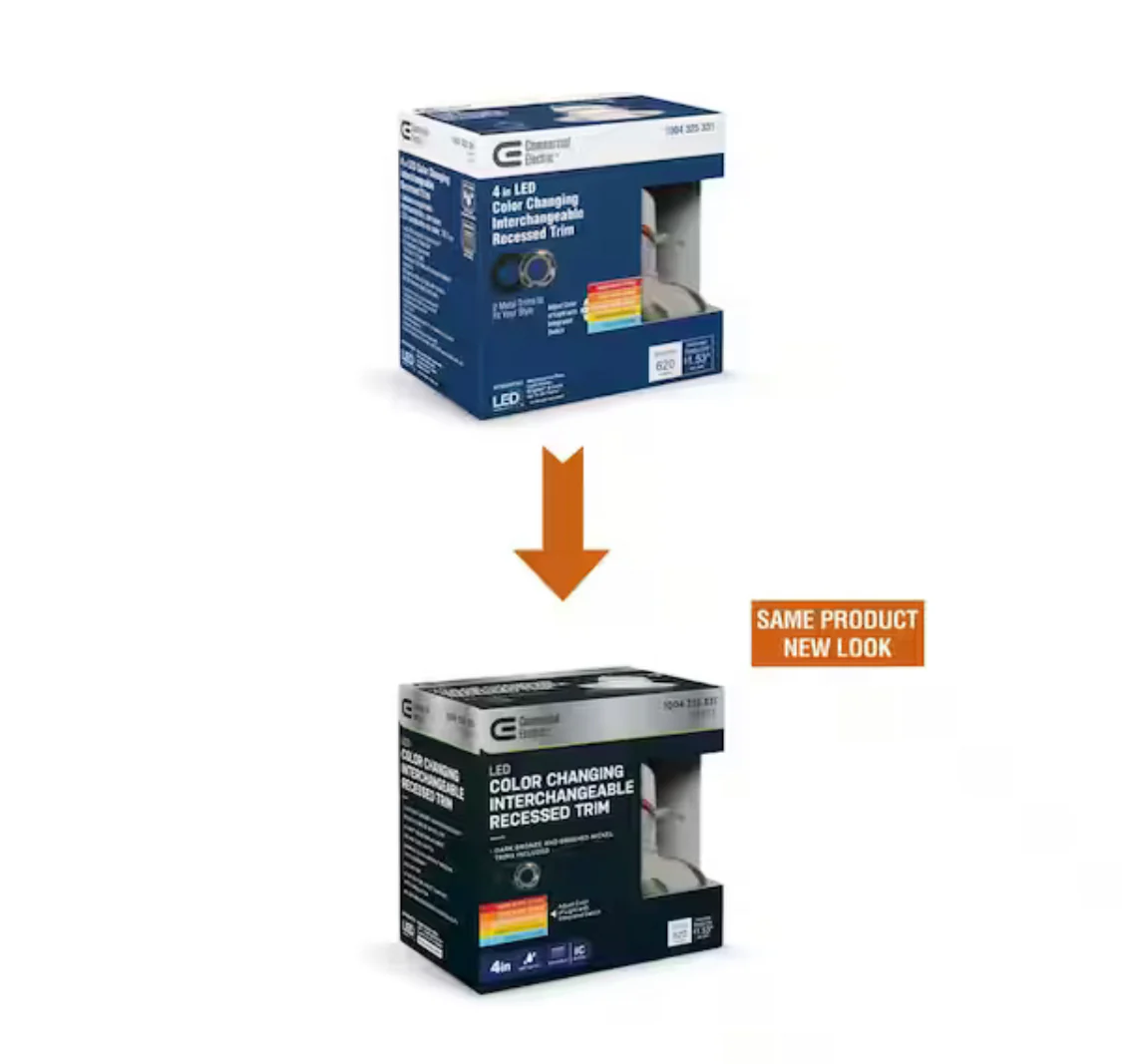 Commercial Electric 4 in. Selectable Integrated LED Recessed Retrofit Interchangeable Trim - Damaged Box - Image 2
