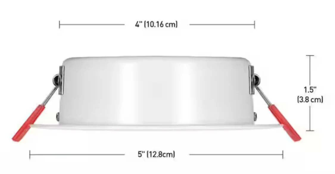 Commercial Electric Slim Directional 4 in. Adjustable CCT Canless New Construction & Remodel IC Rated Indoor Dimmable LED Recessed Light Kit - Damaged Box - Image 9
