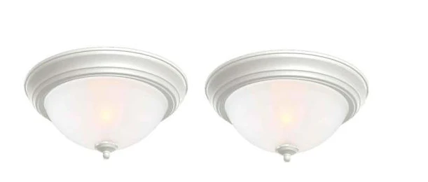 Commercial Electric White Flush Mount Twin Pack Damaged Box - Image 2