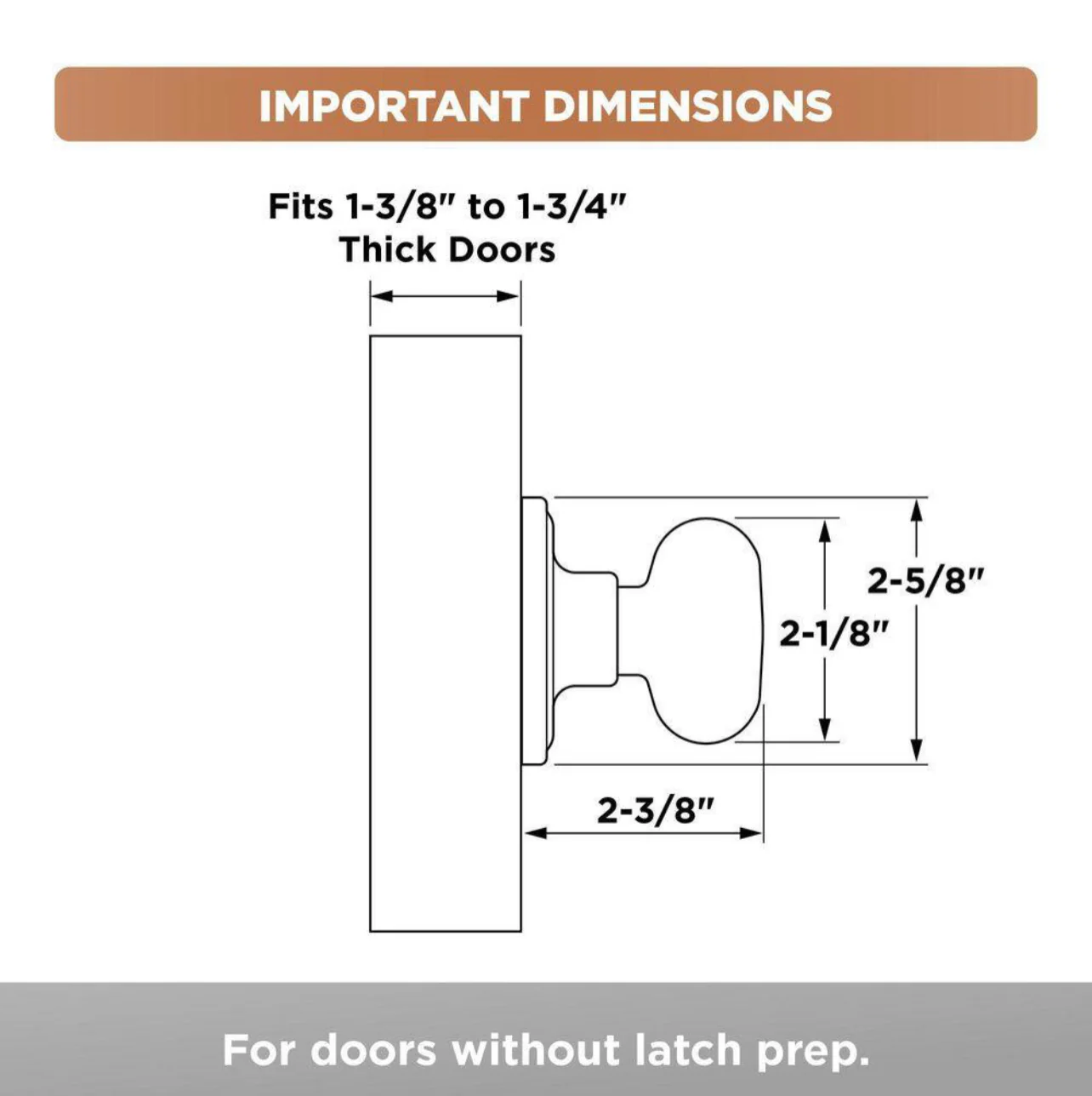 Copper Creek Colonial Black Dummy Door Knob Damaged Box - Image 5