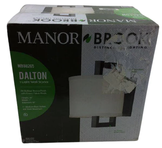 Manor Brook Lighting Dalton 1 Light Oil Rubbed Bronze Sconce Damaged Box - Image 2