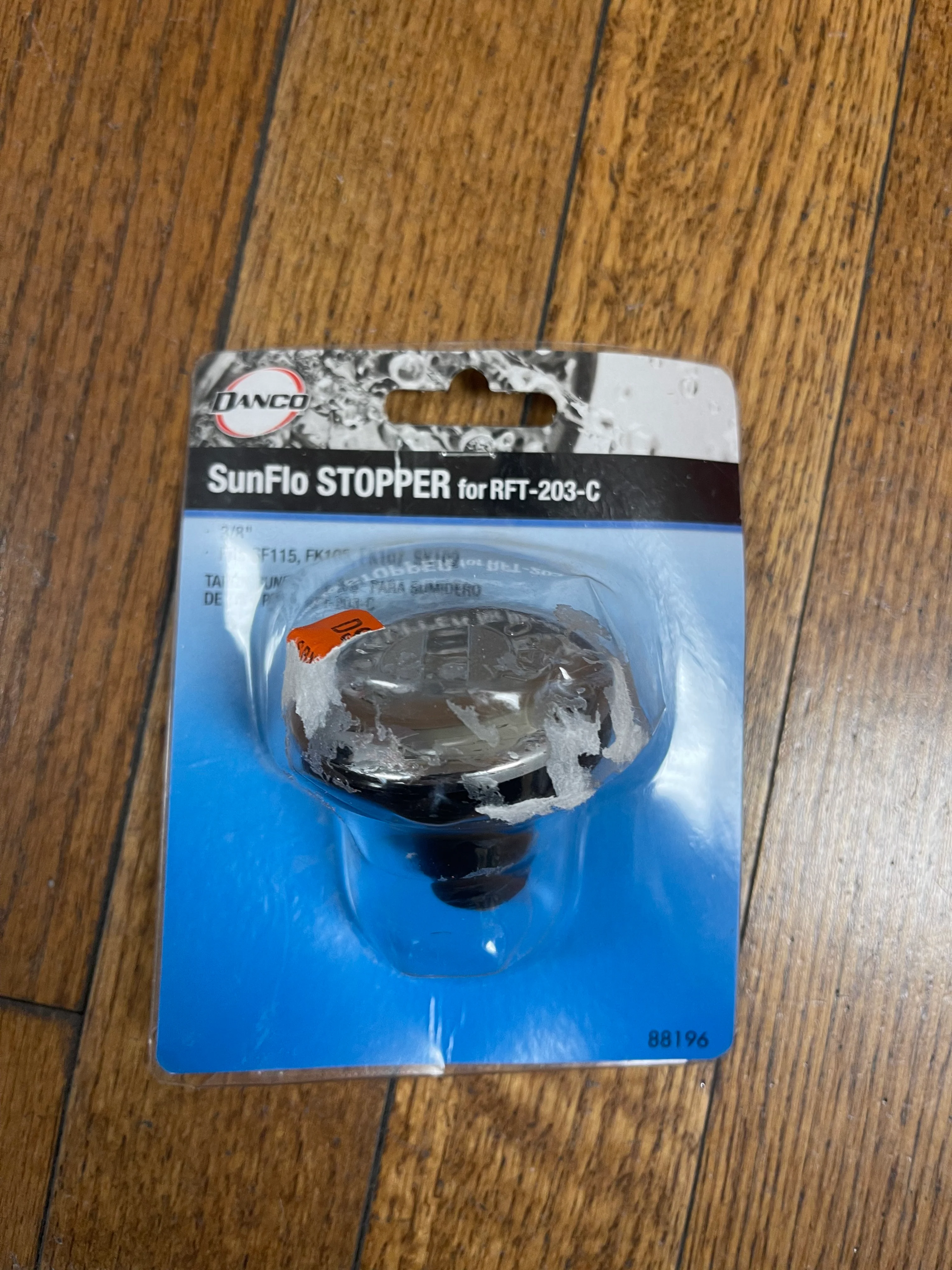 Danco 3/8 in. Plastic Drain Stopper in Chrome Damaged Box - Image 2