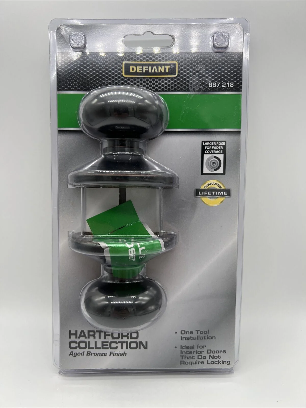 Defiant Hartford Collection Hall And Closet Aged Bronze Finish Door Knobs Damaged Box