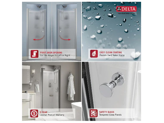 Delta Lyndall 1-9/16 in. Pivoting Shower Door Knobs DAMAGED BOX - Image 2