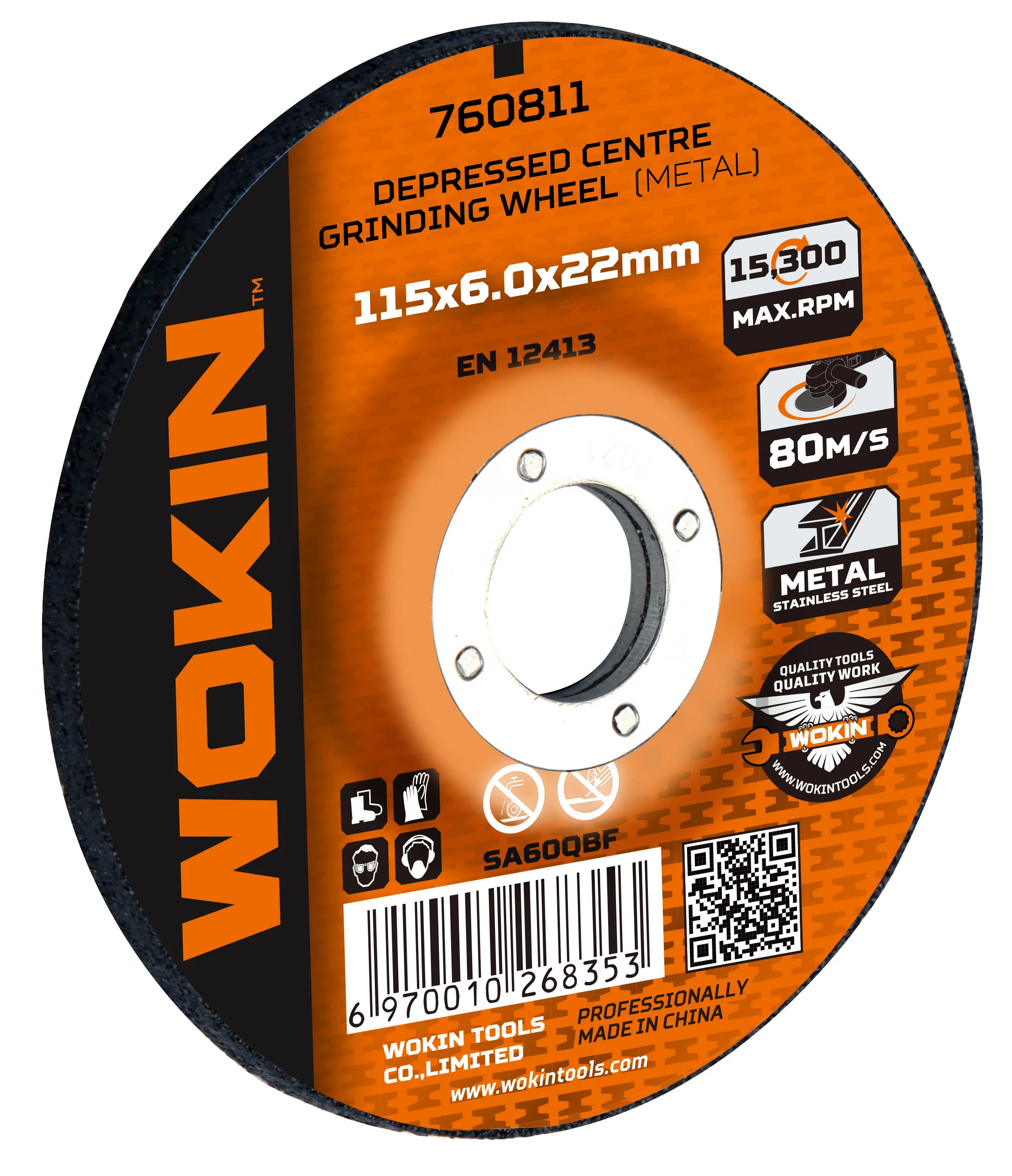Wokin Depressed Centre Grinding Wheel 4 1 /2 Inch