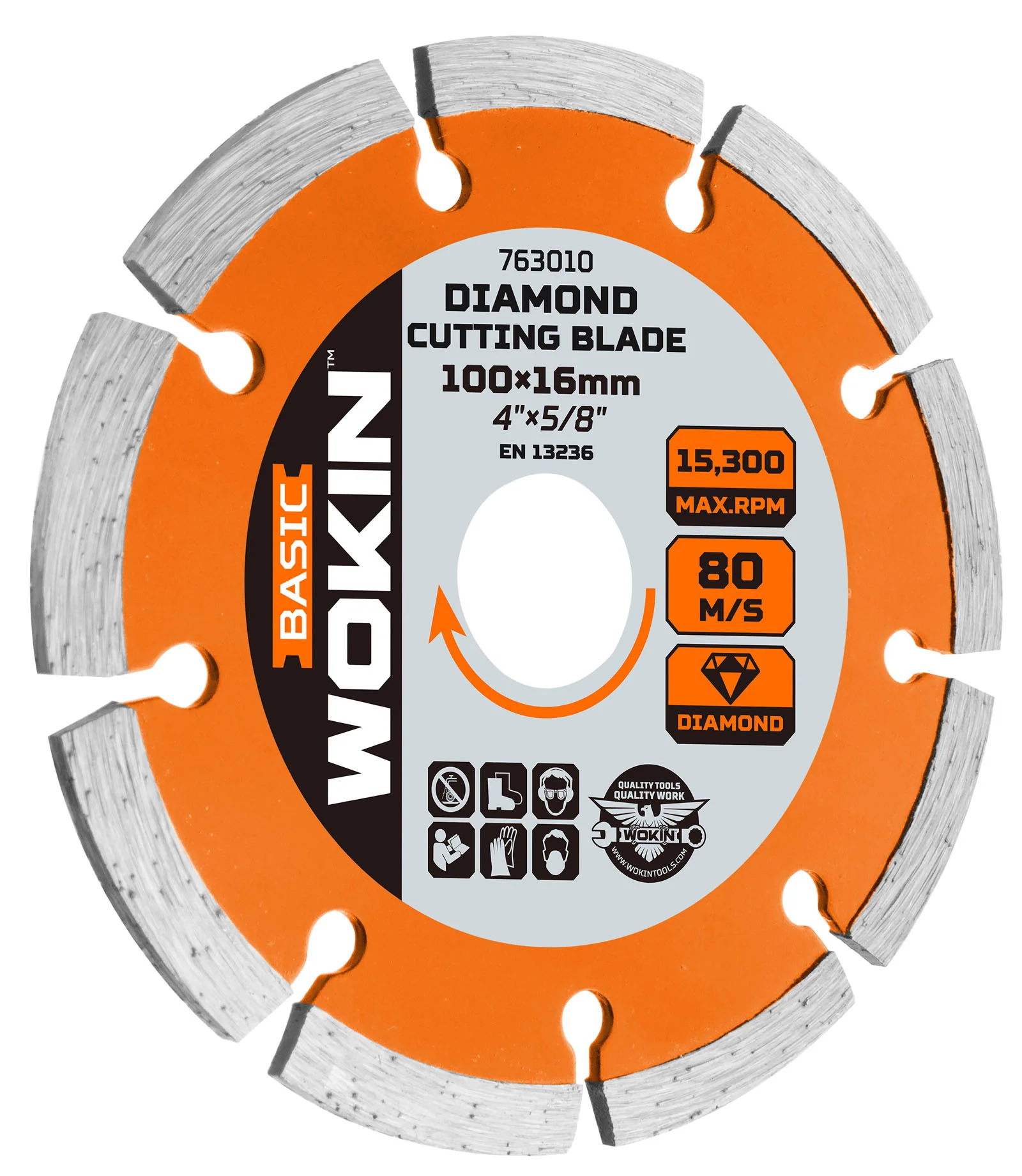 Wokin Dry Diamond Disc 4-1/ Inch x 7/8 Inch
