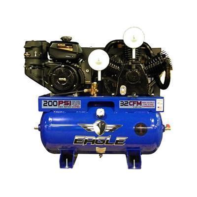 Eagle 14 HP Kohler Electric Start Engine 30 Gallon Air Compressor Two Stage Truck Mount