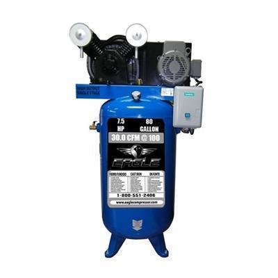 Eagle 7 5 Horse Power 80 Gallon Single Stage Air Compressor 208 230v 1 Phase