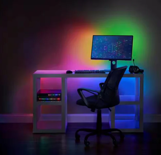 Ecosmart 16.4FT RGBWIC Dynamic Color Changing Dimmable Linkable Plug-In LED Strip Light with Remote Control Damaged Box - Image 4