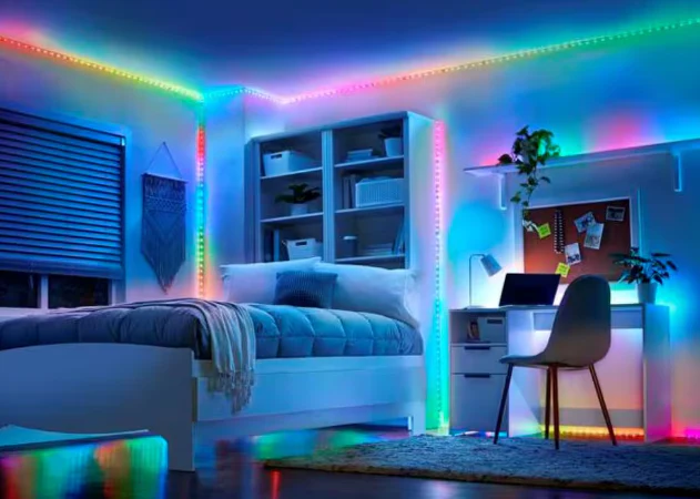Ecosmart 16.4FT RGBWIC Dynamic Color Changing Dimmable Linkable Plug-In LED Strip Light with Remote Control Damaged Box - Image 8