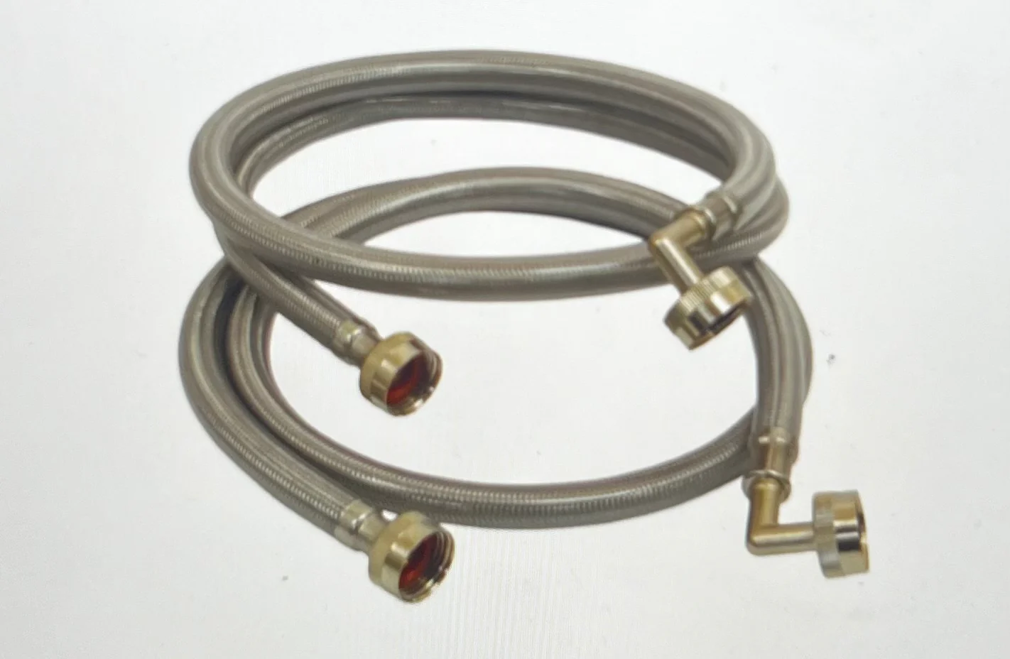 Everbilt 4 Ft. Polymer Coated Stainless Steel Washing Machine Connector (2-Pack), Silver
