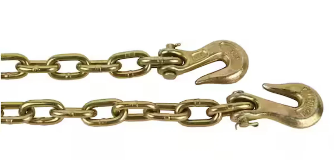 Everbilt 5/16 in. x 20 ft. Grade 70 Yellow Zinc Plated Steel Tow Chain with Grab Hooks - Image 3