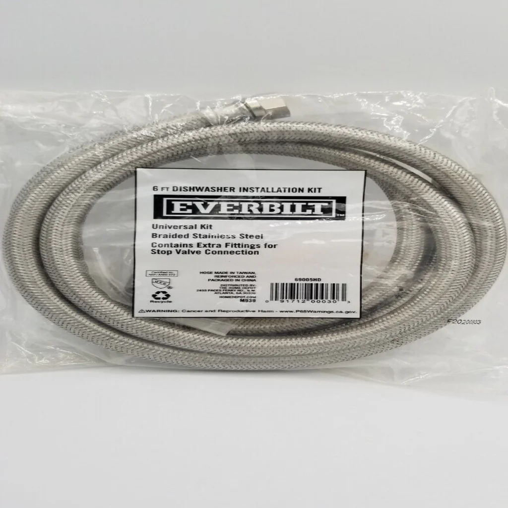 Everbilt 6 Foot Stainless Steel Dishwasher Installation Kit
