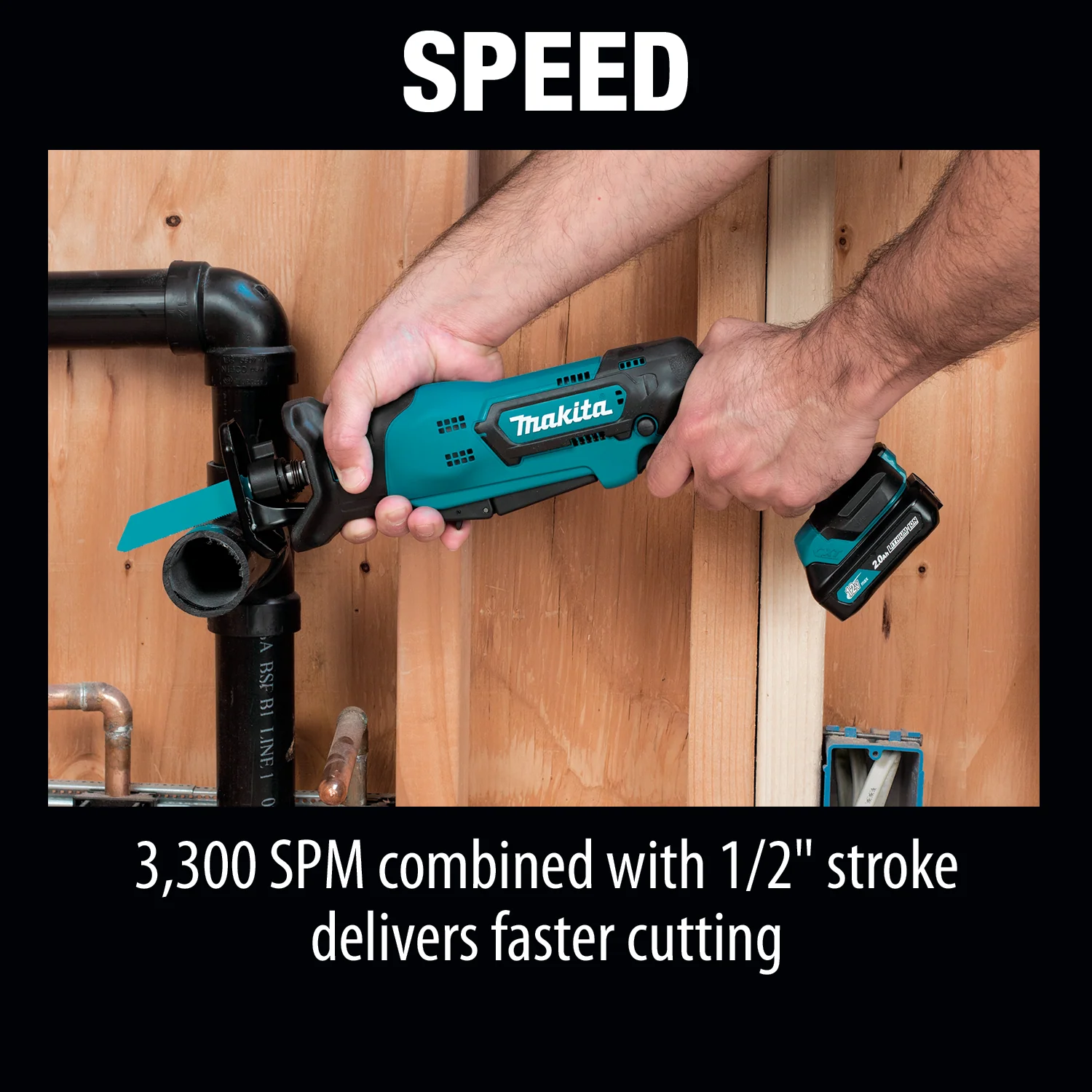 Makita 12volt Max Cut Lithium ion Cordless Reciprocating Saw Kit Factory Serviced - Image 9