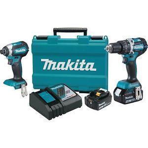 Makita 2PC Kit 18 Volt LXT 4 Amp Battery Factory Serviced