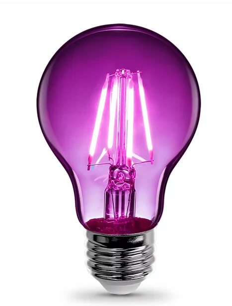 Feit Electric 4.5Watt (40W Equivalent) Dimmable Purple Filament Clear Glass, A19 E26 LED Light Bulb Damaged Box - Image 2