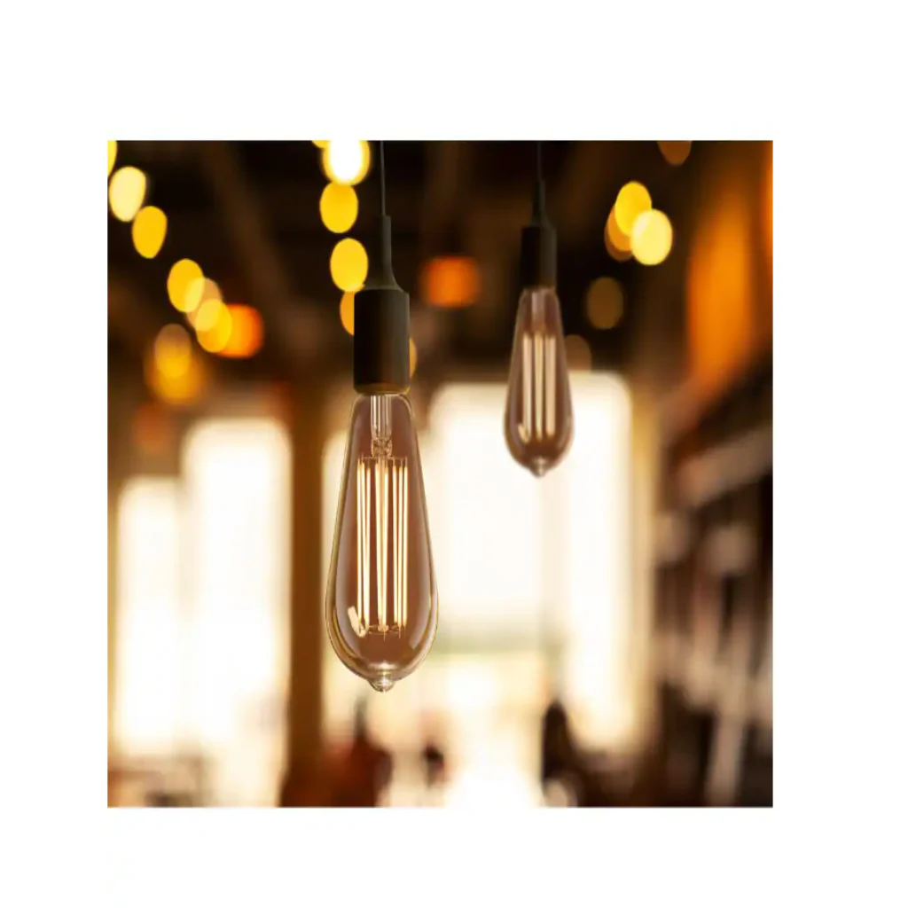 Feit Electric 60-Watt Equivalent ST19 Dimmable Straight Filament Amber Glass E26 Vintage Edison LED Light Bulb, Warm White 2100K Damaged Box - Image 3