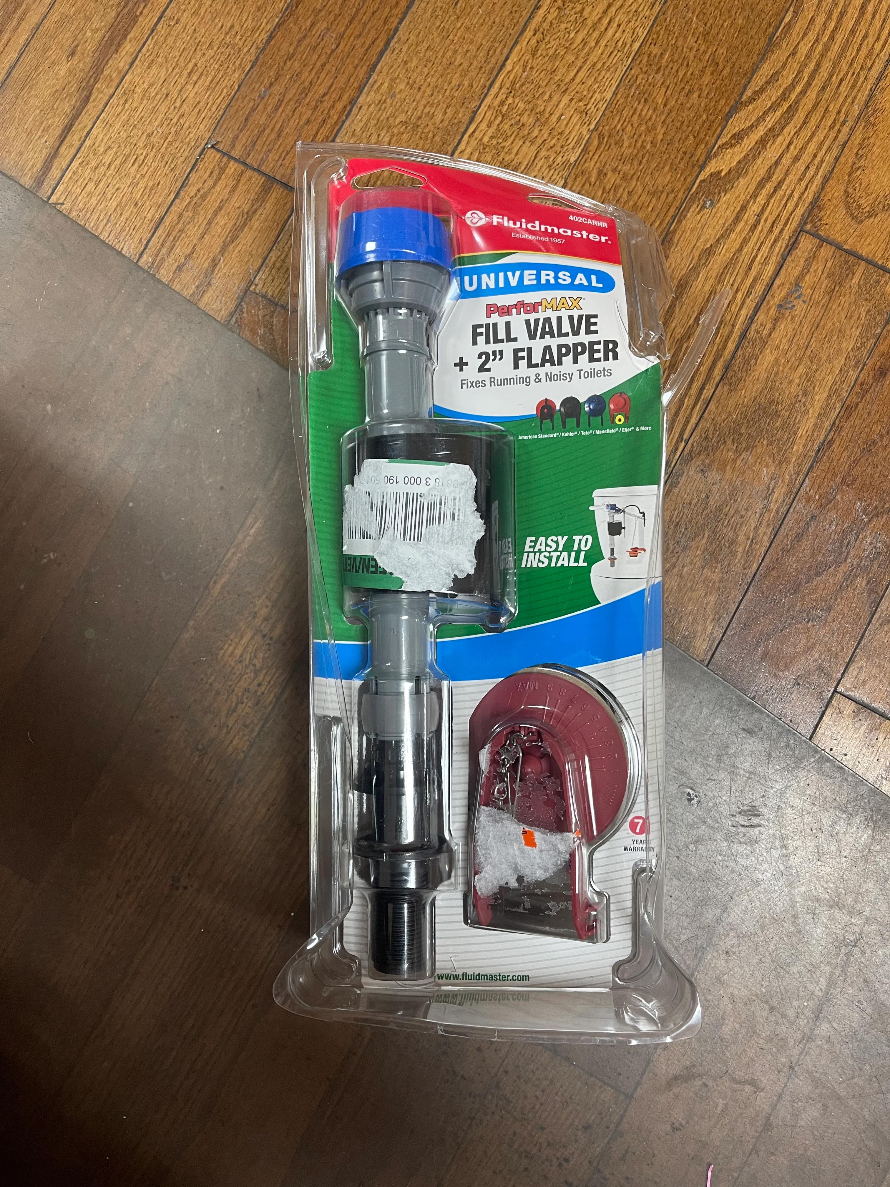 Fluidmaster PerforMAX Universal High Performance Toilet Fill Valve and 2 inch Flapper Repair Kit Damaged Box - Image 3