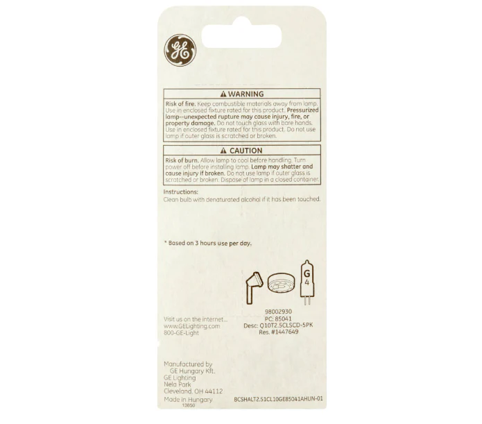 GE Halogen 10w Clear Bulb - Image 2