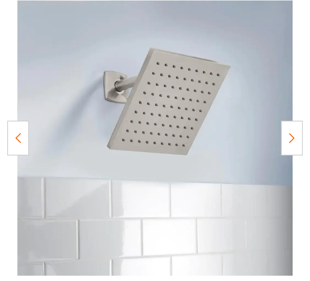Glacier Bay Modern 1-Spray 8 in. Single Wall Mount Fixed Rain Shower Head in Brushed Nickel Damaged Box - Image 2