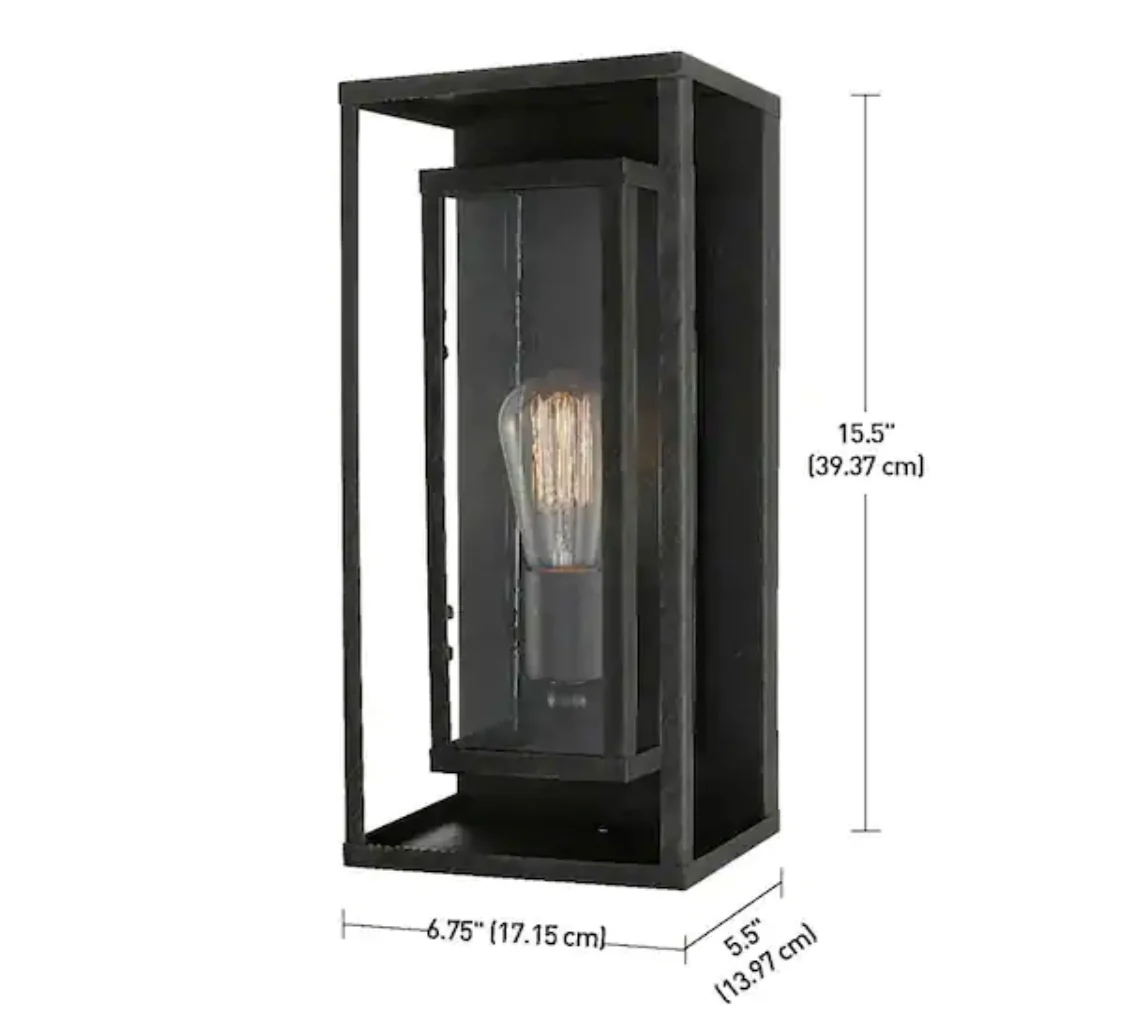 Globe Electric Montague Dark Bronze Rustic Outdoor 1-Light Wall Sconce - Damaged Box - Image 4